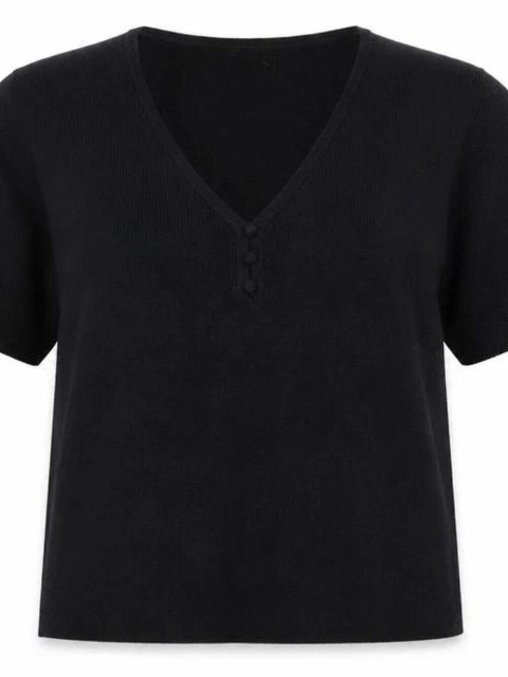 Womens CC Size M UK '' Pullover Jumper Black V-Neck Short Sleeve